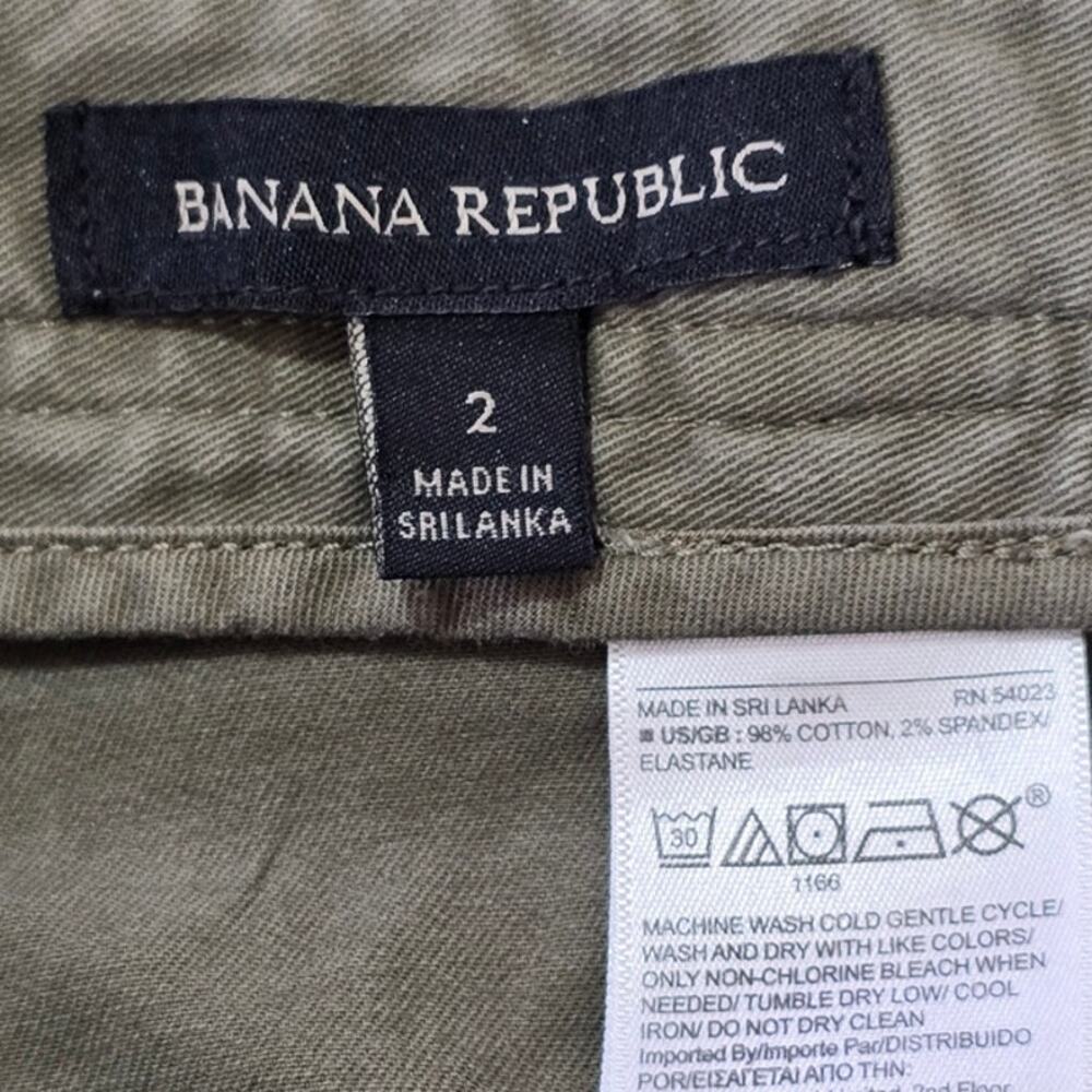 Banana Republic Cargo Pants Green Utility Military High Rise Size 2 - Picture 5 of 5